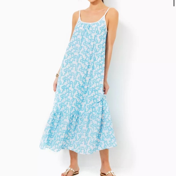 Lilly Pulitzer Dresses & Skirts - Lilly Pulitzer Amerie Embroidered Midi Dress Flamingle Sz XL